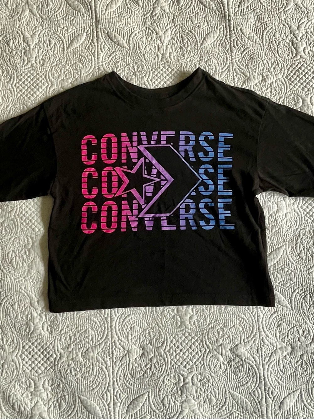 Converse Baby Tee With Gradient Sparkle Logo - Kids 8-10
